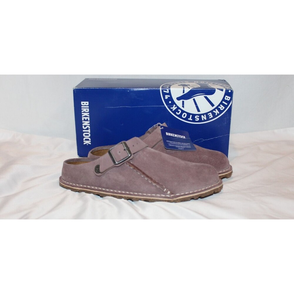 BIRKENSTOCK WOMEN LUTRY PREMIUM SUEDE CLOGS SANDALS EU 38 NARROW FADED PURPLE